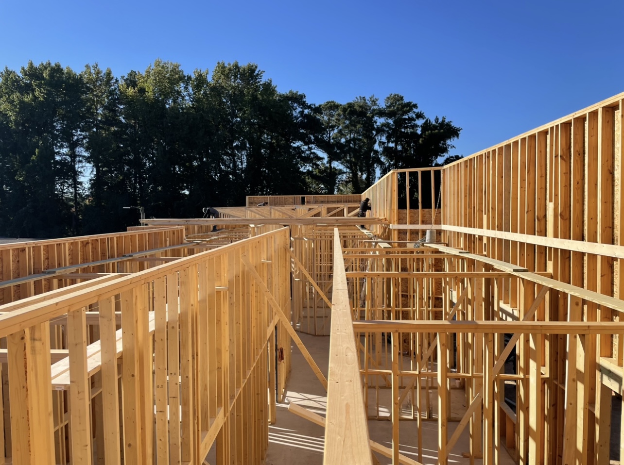 Wooden frame of a building  