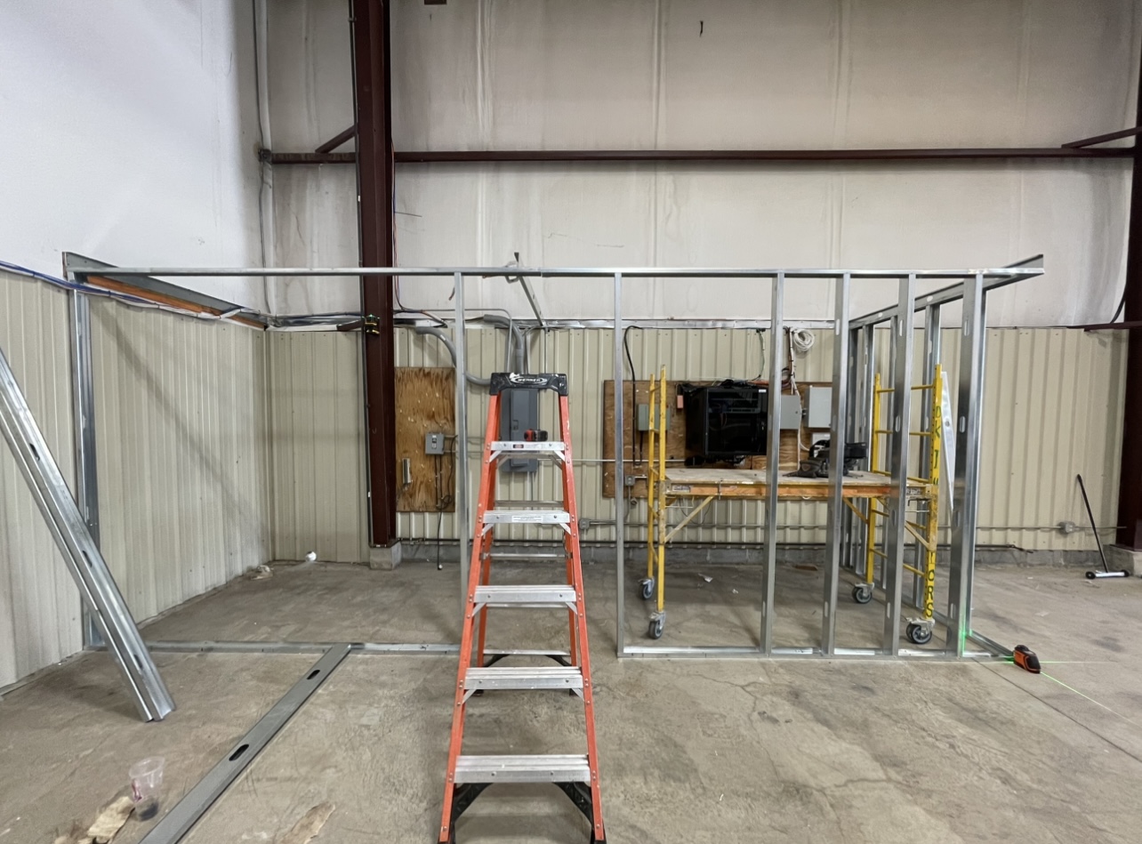 Metal framing for storage warehouse room