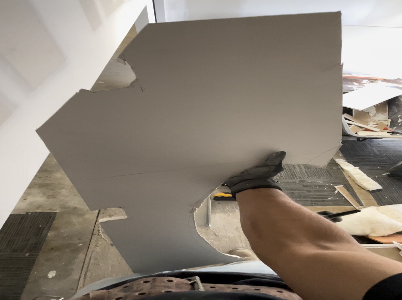 Complex shaped drywall piece